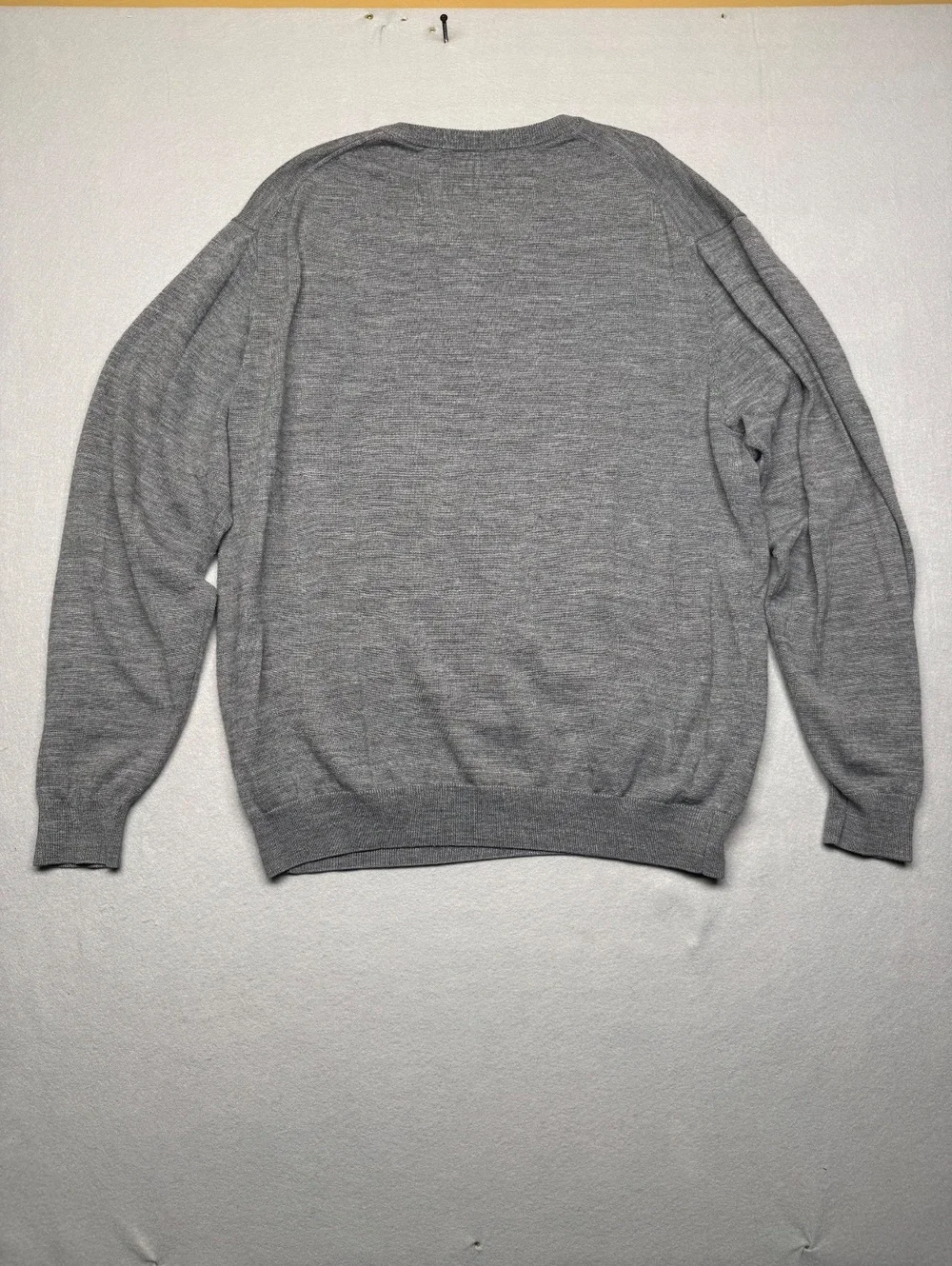 Cutter & Buck V-Neck Sweater Men XL Gray Classic Wool Pullo